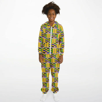 Yellow Kente Patterned Jumpsuit - Kids & Youth