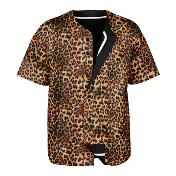 Leopard Fur & Black Reversible Baseball Jersey