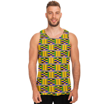 Yellow Kente Patterned Tank Top