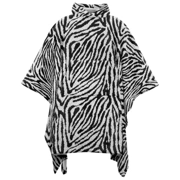 Zebra Fur Flannel Blanket Poncho
