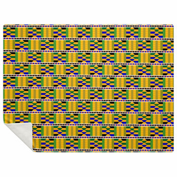 Yellow Kente Patterned Blanket