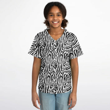 Zebra Fur Baseball Jersey - Youth