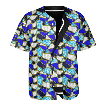 Ocean Blue-White & Black Reversible Baseball Jersey