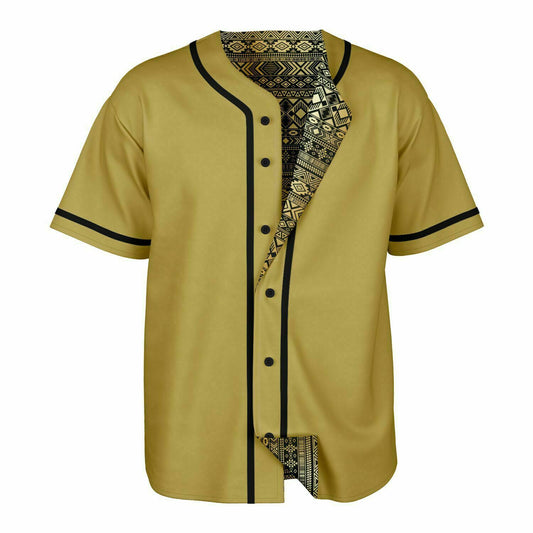 Rose Gold-Black & Gold Reversible Baseball Jersey