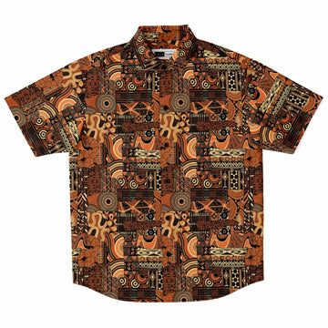 Brown Mudcloth Short Sleeve Shirt