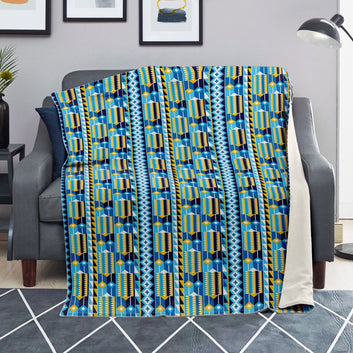 Blue Kente Patterned Blanket