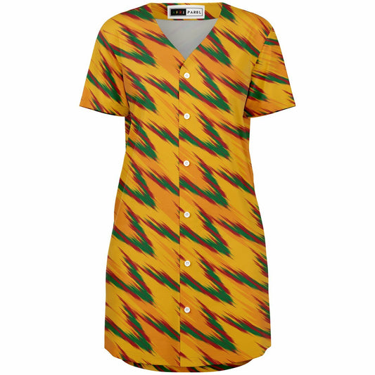 Tropical Flame Baseball Jersey Dress