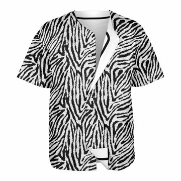 Zebra Fur & White Reversible Baseball Jersey