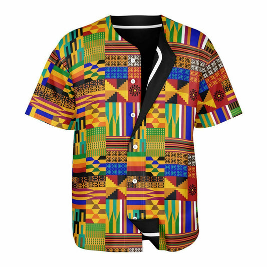 Multi-Patterned & Black Reversible Baseball Jersey