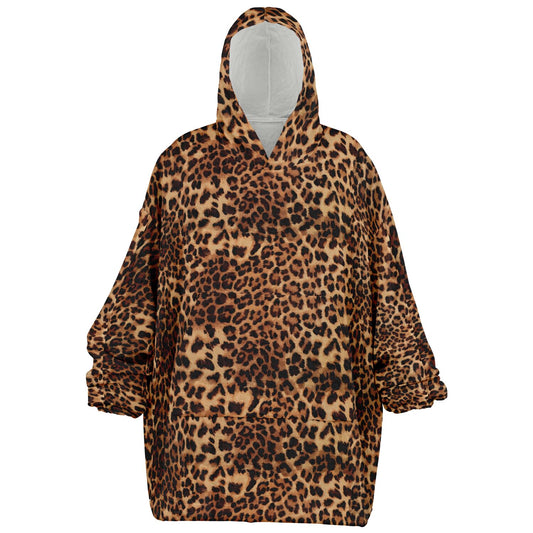 Leopard Fur Hooded Blanket - Teen & Adult