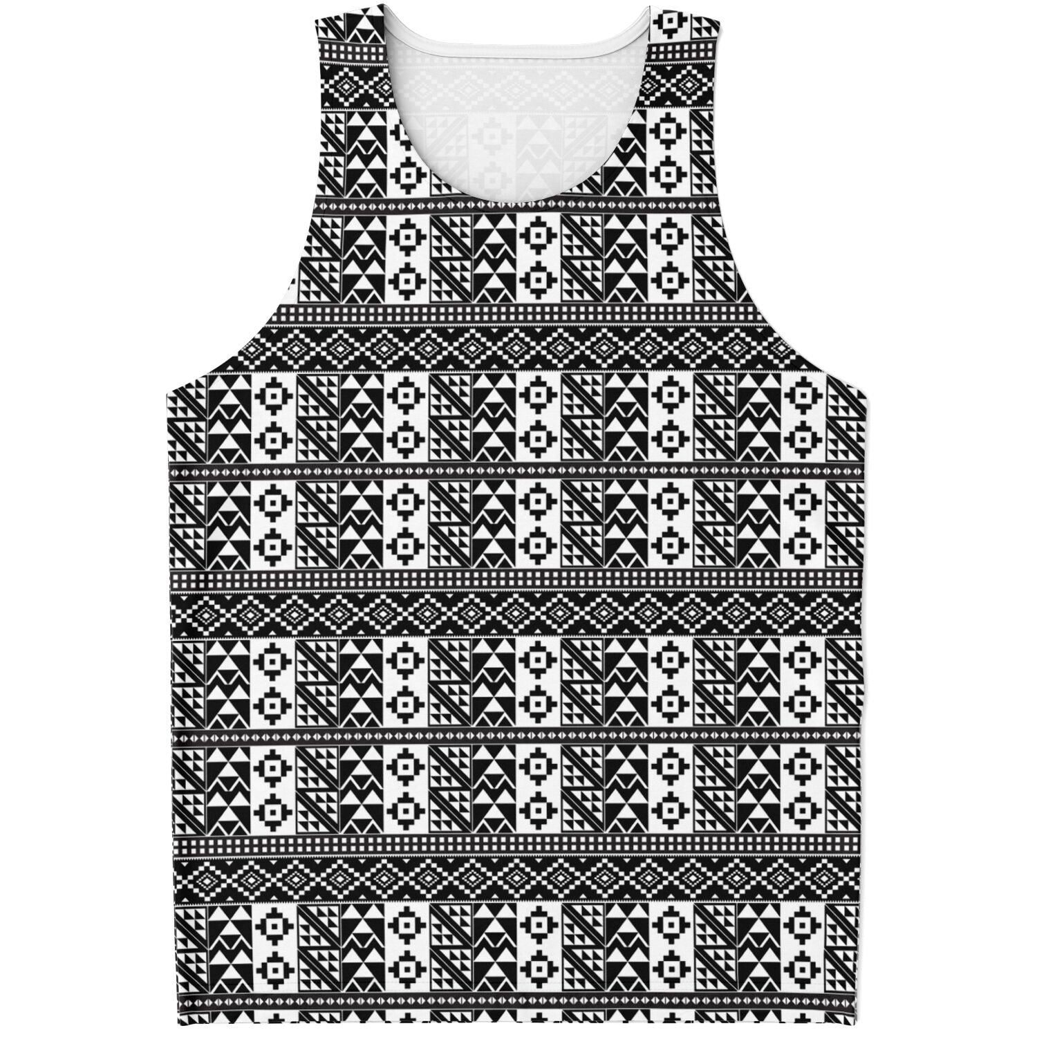 Black & White Kente Patterned Tank Top