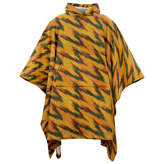 Tropical Flame Flannel Blanket Poncho