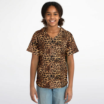 Leopard Fur Baseball Jersey - Kids