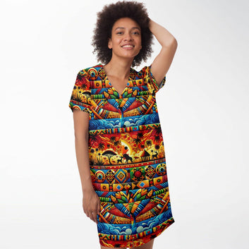 Abstract Savanna Baseball Jersey Dress