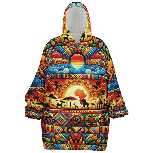 Abstract Savanna Hooded Blanket - Teen & Adult