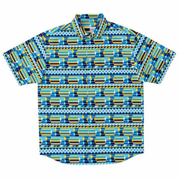 Blue Kente Short Sleeve Shirt