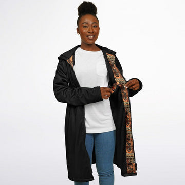 Brown Mudcloth Zipper Cloak