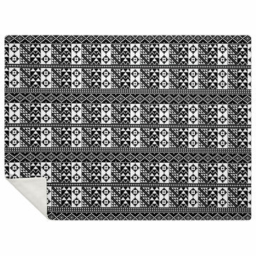 Black & White Kente Premium Microfleece Blanket