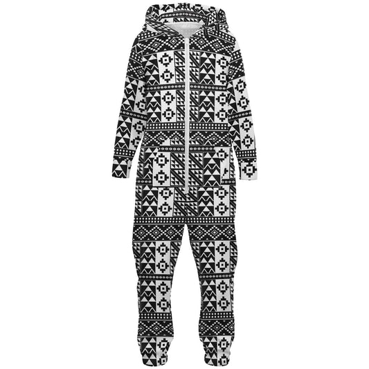 Black & White Kente Patterned Jumpsuit - Toddler