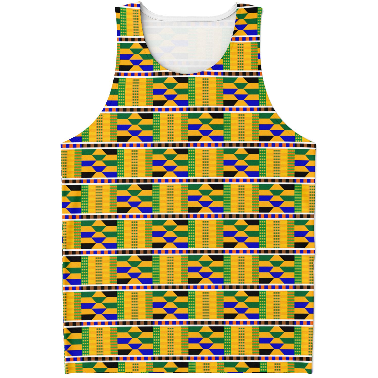 Yellow Kente Patterned Tank Top