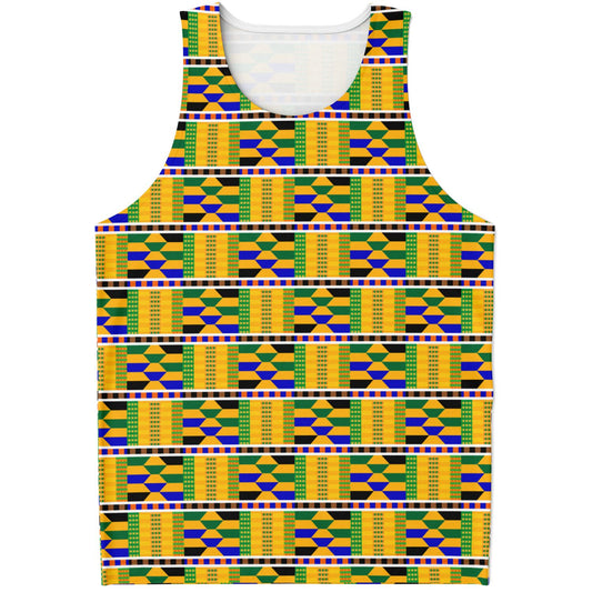 Yellow Kente Patterned Tank Top