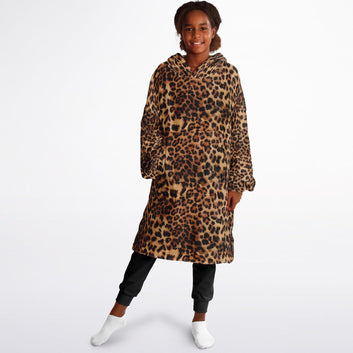 Leopard Fur Hooded Blanket - Kids & Youth