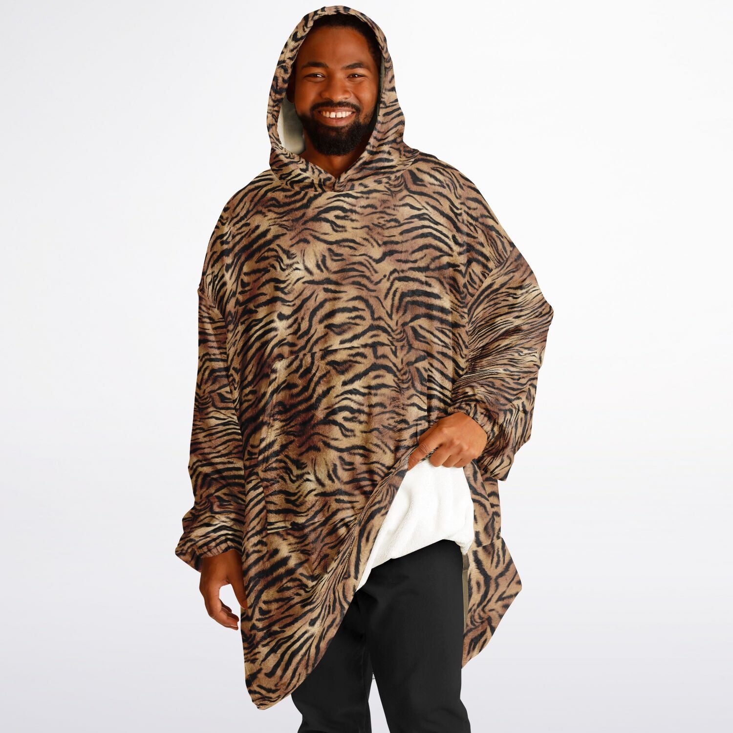 Tiger Fur Hooded Blanket - Teen & Adult