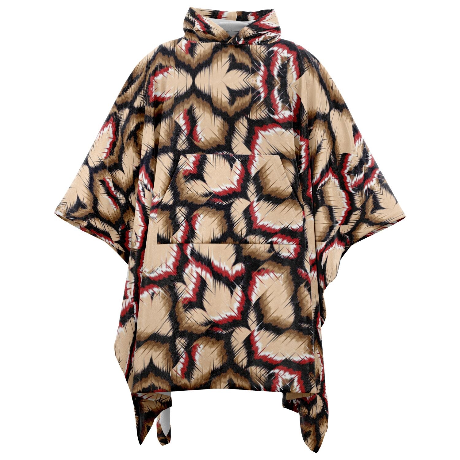 Tribal Camouflage Light Flannel Blanket Poncho
