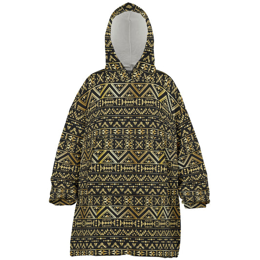 Black & Gold Tribal Hooded Blanket - Kids & Youth