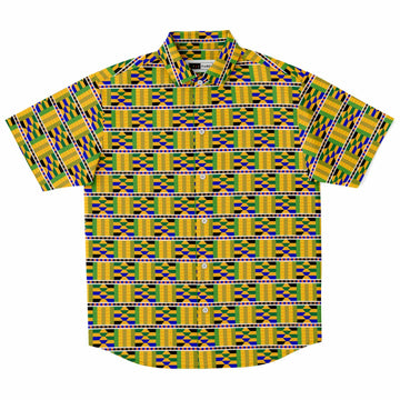 Yellow Kente Short Sleeve Shirt