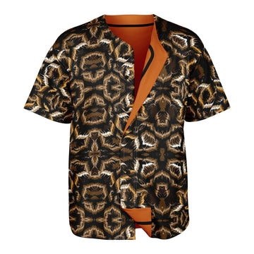 Tribal Camouflage Dark & Orange Reversible Baseball Jersey - Teen & Adult