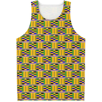 Yellow Kente Patterned Tank Top