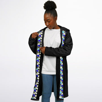 Ocean Blue & White Zipper Cloak
