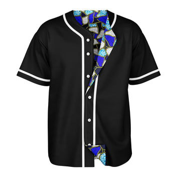 Ocean Blue-White & Black Reversible Baseball Jersey
