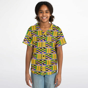 Yellow Patterned Baseball Jersey - Kids