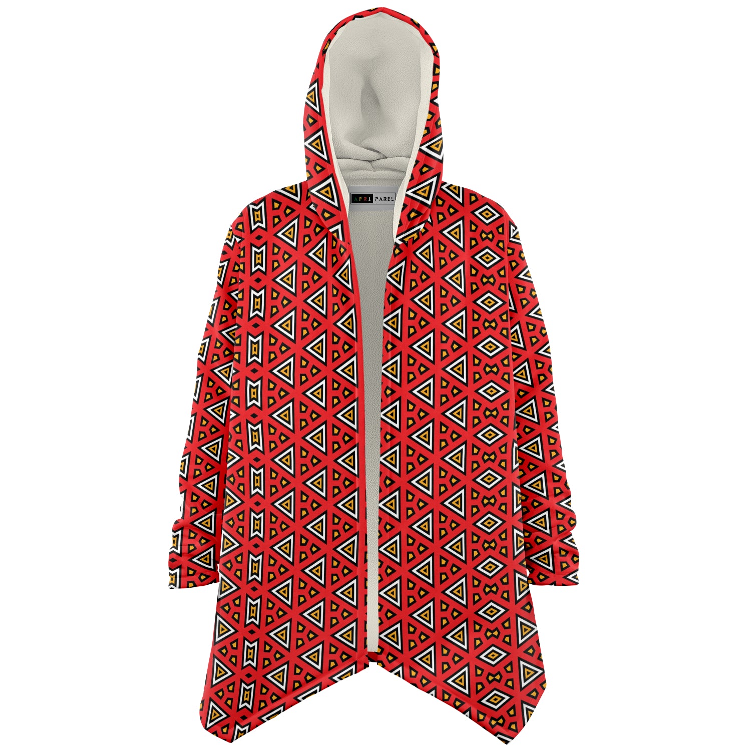 Red Samakaka Patterned Microfleece Cloak