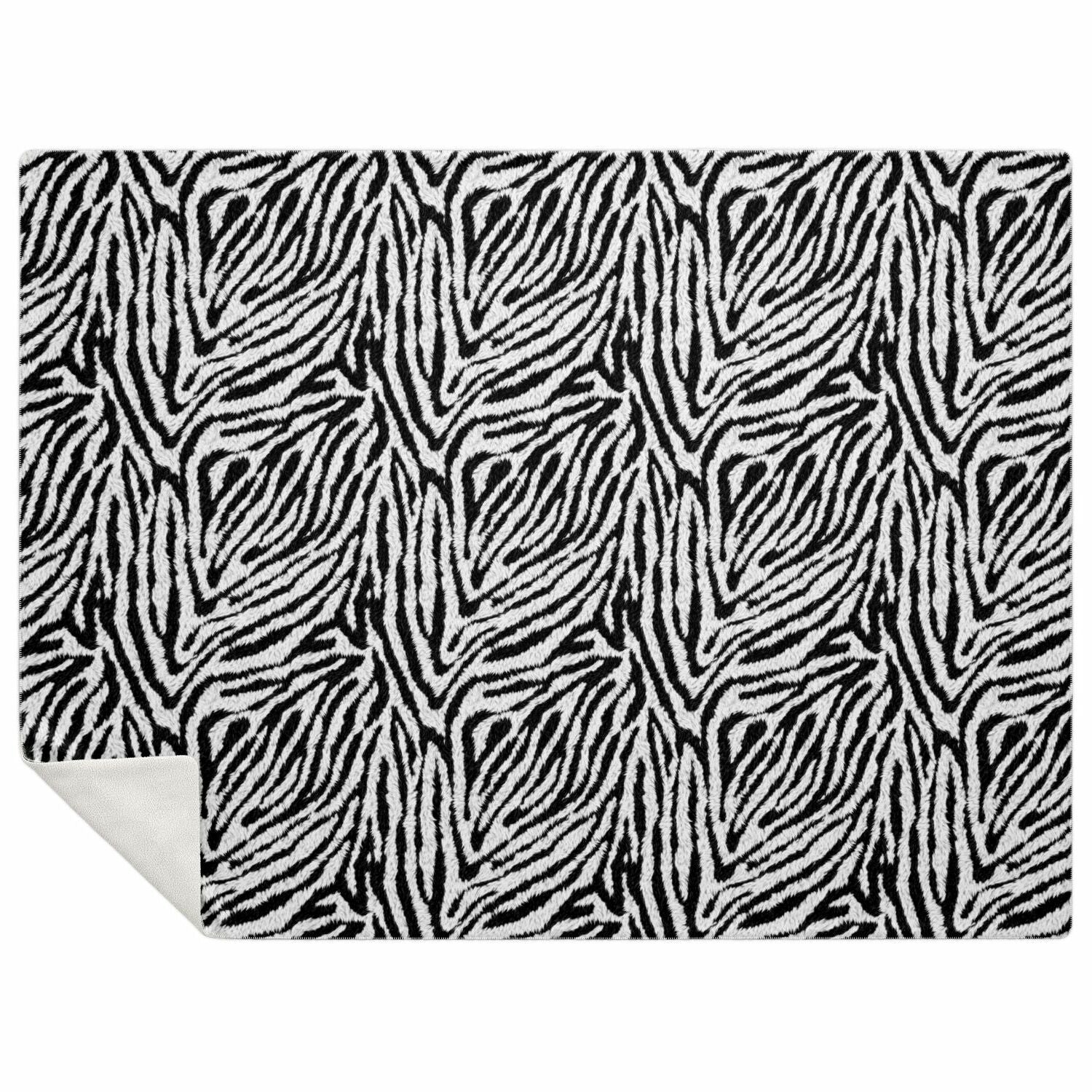 Zebra Fur Premium Microfleece Blanket