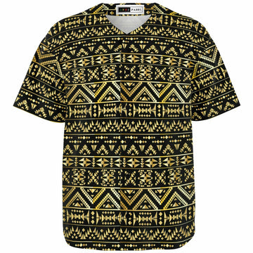 Black & Gold Tribal Baseball Jersey - Teen & Adult