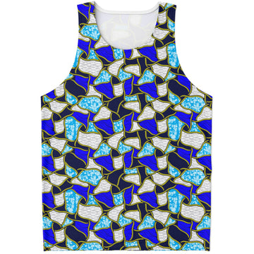 Ocean Blue & White Tank Top