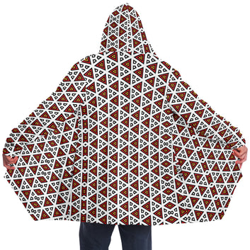 White Samakaka Patterned Microfleece Cloak