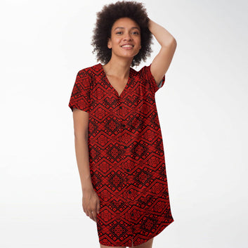 Crimson Diamond Baseball Jersey Dress
