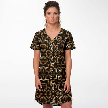 Tribal Camouflage Dark Baseball Jersey Dress