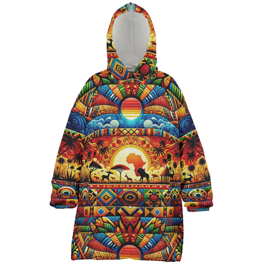 Abstract Savanna Hooded Blanket - Kids & Youth