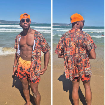 Brown Mudcloth Baseball Jersey - Teen & Adult