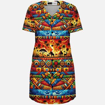 Abstract Savanna Baseball Jersey Dress