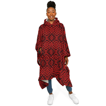 Crimson Diamond  Flannel Blanket Poncho