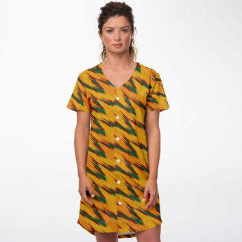 Tropical Flame Baseball Jersey Dress