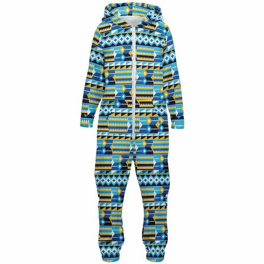 Blue Kente Patterned Jumpsuit - Kids & Youth