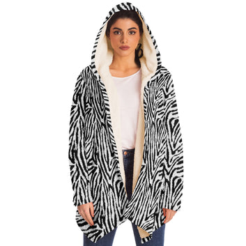 Zebra Fur Microfleece Cloak