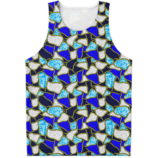 Ocean Blue & White Tank Top